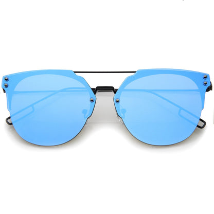 Rimless Flat Lens Color Sunglasses