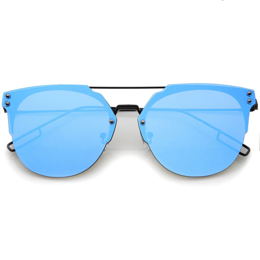Rimless Flat Lens Color Sunglasses
