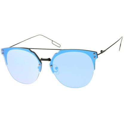 Rimless Flat Lens Color Sunglasses