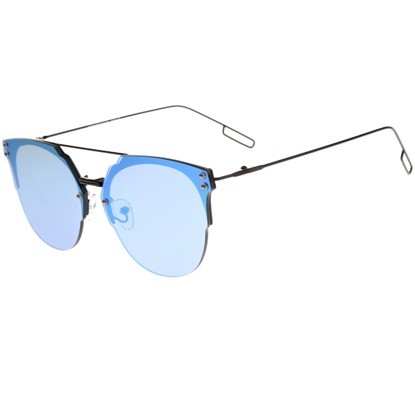 Rimless Flat Lens Color Sunglasses