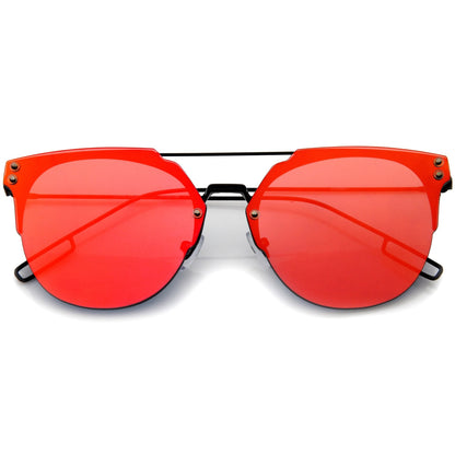 Rimless Flat Lens Color Sunglasses