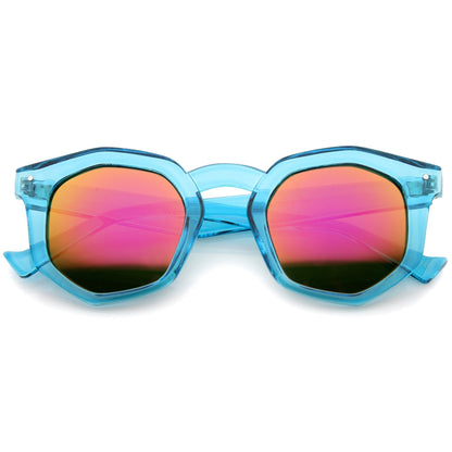 Geometric Colorful Translucent Hexagon Sunglasses