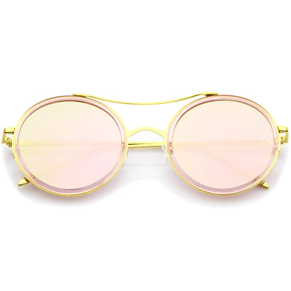 Retro Roadster Flat Mirror Lens Sunglasses