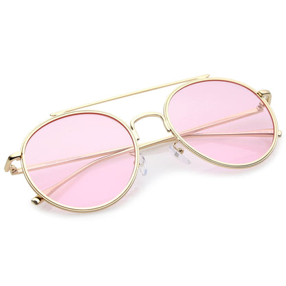 Round Color Tone Sunglasses