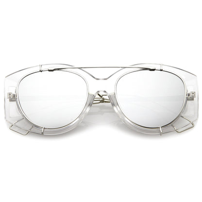 Translucent Mirrored Aviator Sunglasses