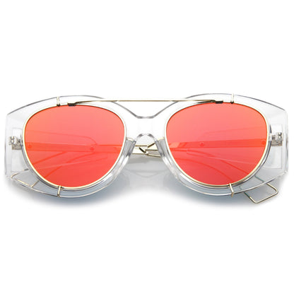 Translucent Mirrored Aviator Sunglasses
