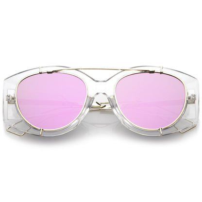 Translucent Mirrored Aviator Sunglasses