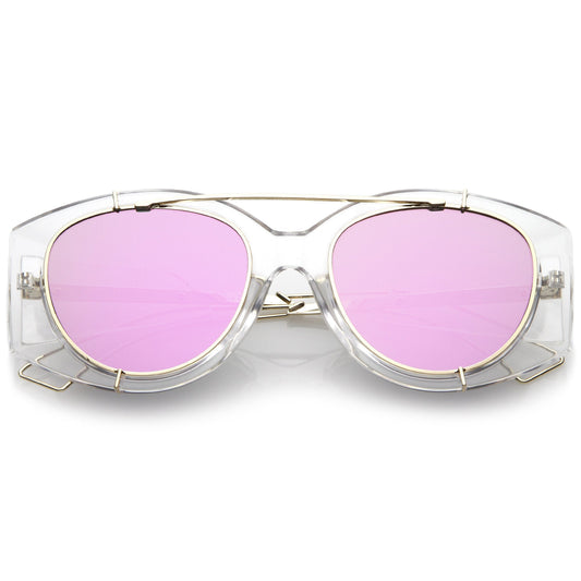 Translucent Mirrored Aviator Sunglasses