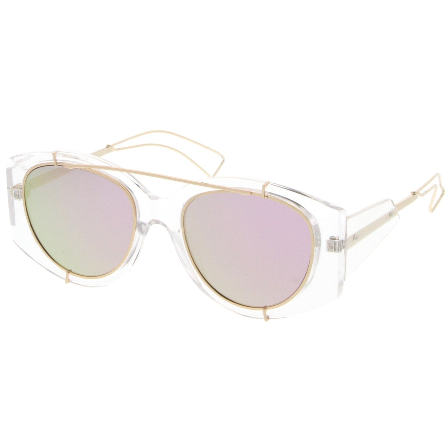 Translucent Mirrored Aviator Sunglasses