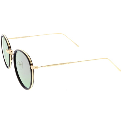 Modern Mirrored Flat Lens Aviator Sunglasses
