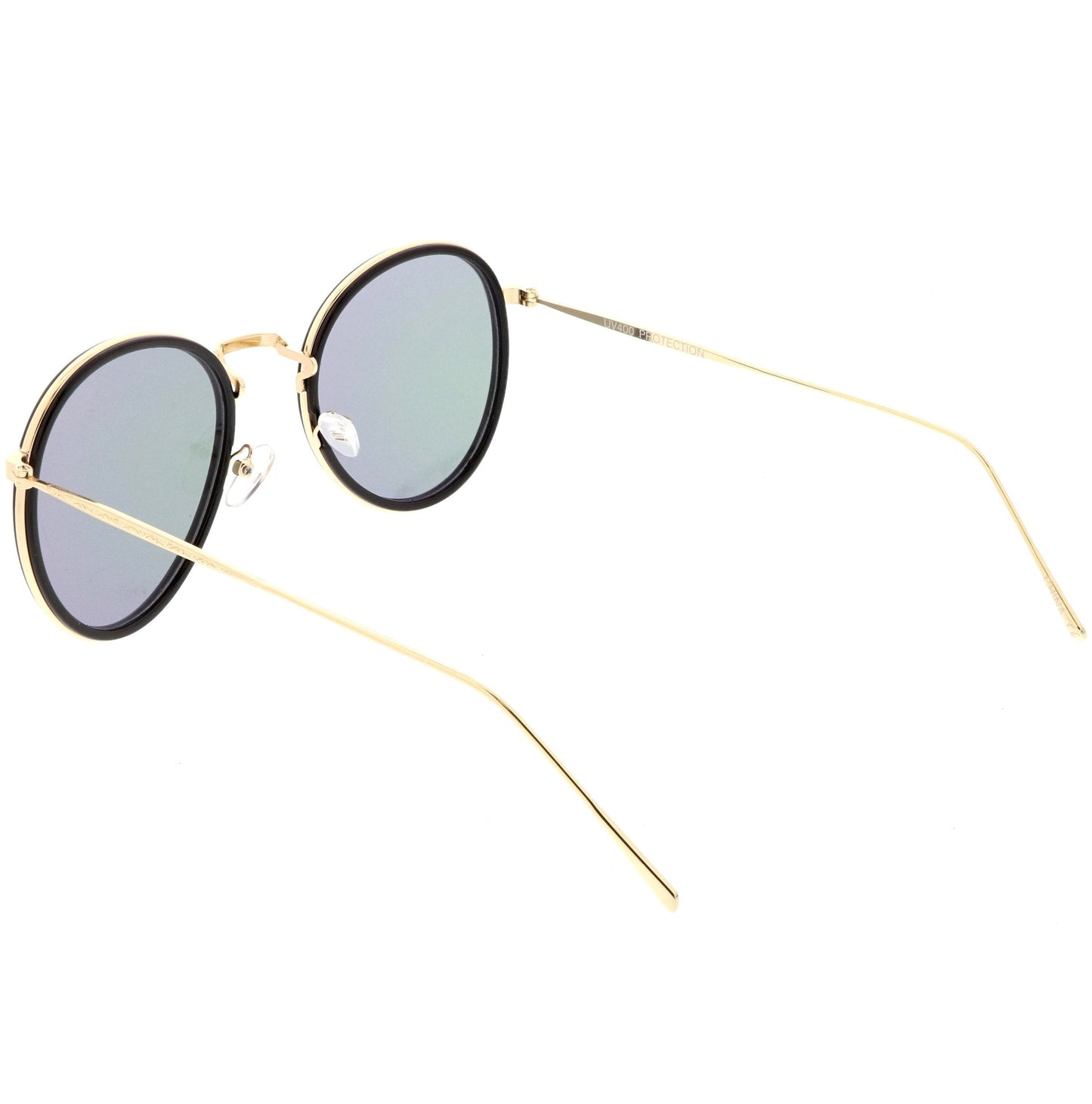 Modern Mirrored Flat Lens Aviator Sunglasses