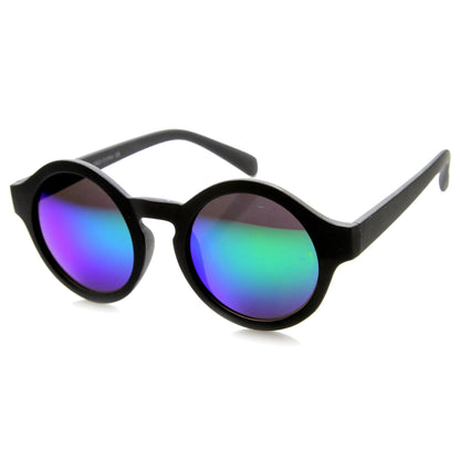 Retro Mirrored Lens Round Sunglasses