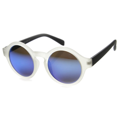 Retro Mirrored Lens Round Sunglasses