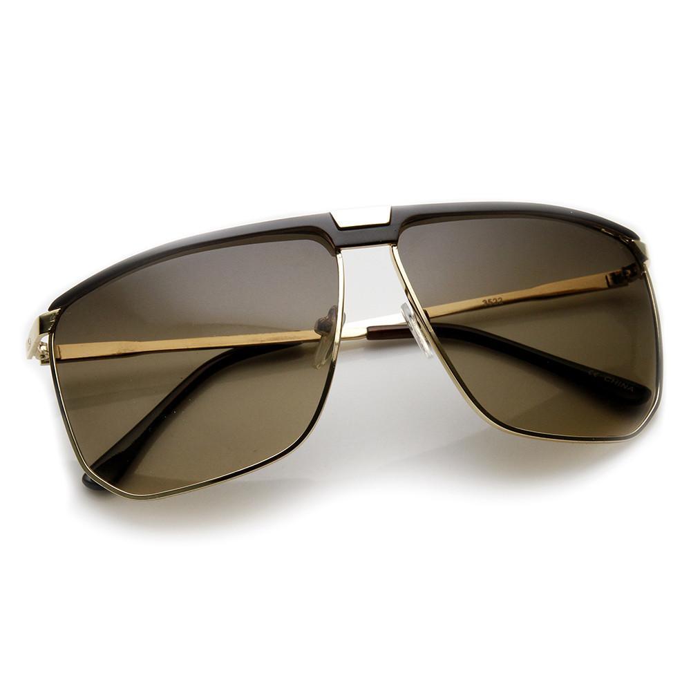 Thin Flat Aviator Sunglasses